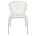 Hola white leather armrest dining chairs